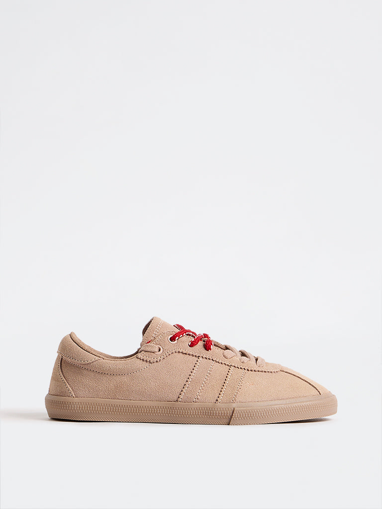 LUNA BLU Beige Lace-Up Sneakers