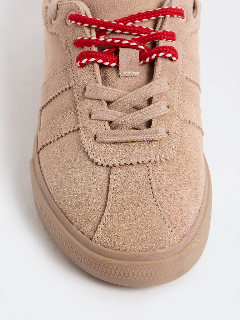 LUNA BLU Beige Lace-Up Sneakers