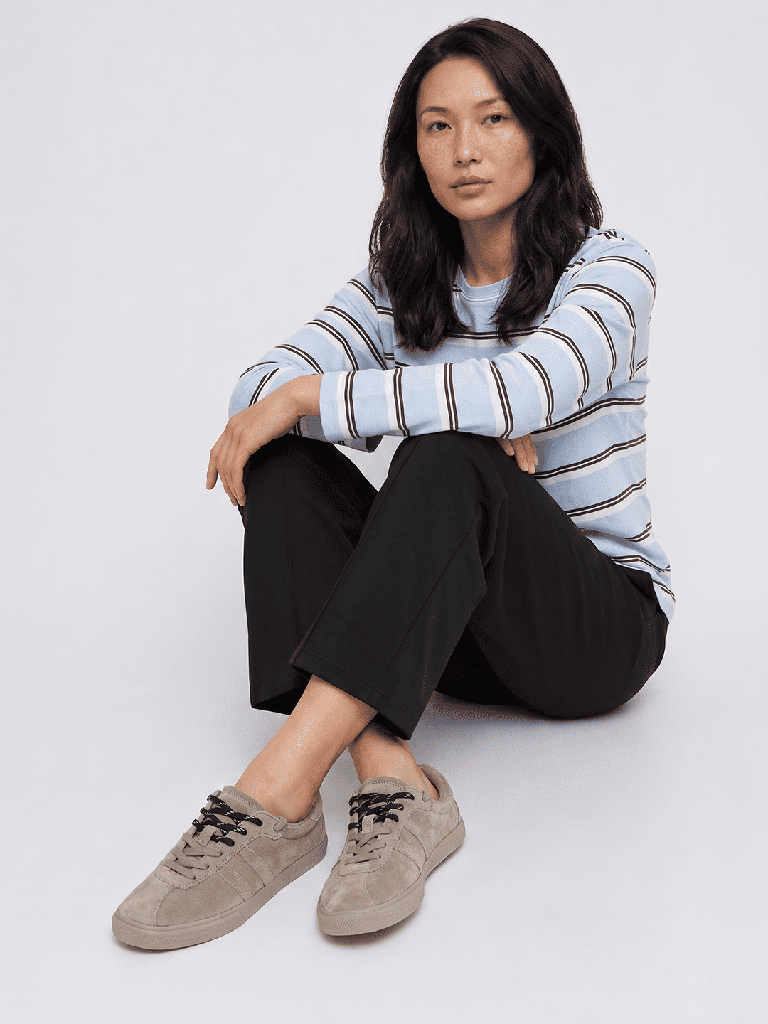 LUNA BLU Taupe Lace-Up Sneakers
