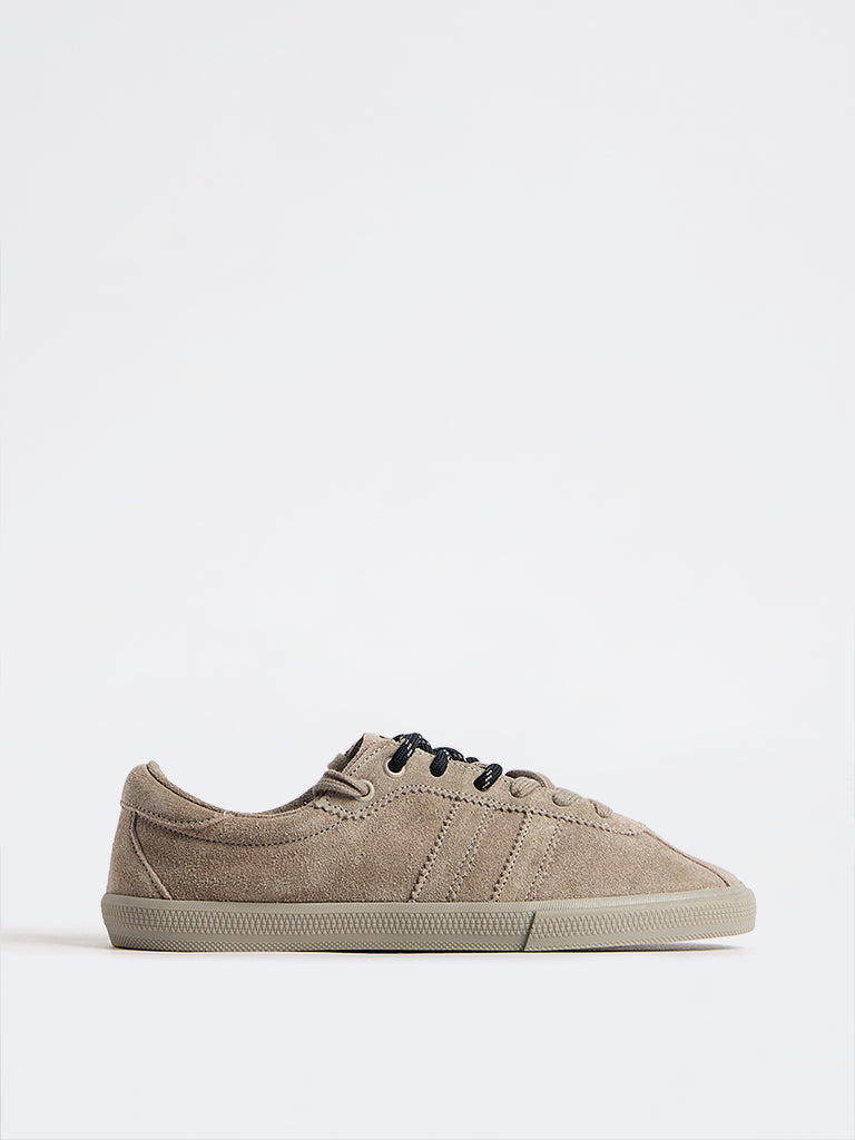 LUNA BLU Taupe Lace-Up Sneakers