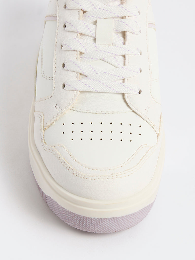 LUNA BLU Off-White Lace-Up Sneakers