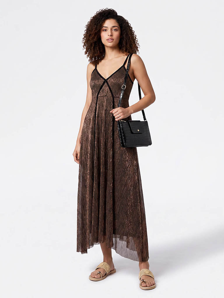 Westside Black Textured Crossbody Sling Bag