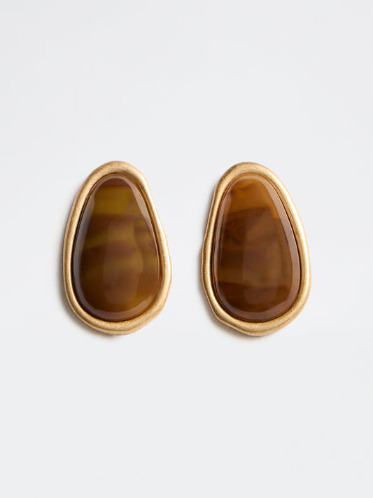 Westside Accessories Brown Statement Stud Earrings