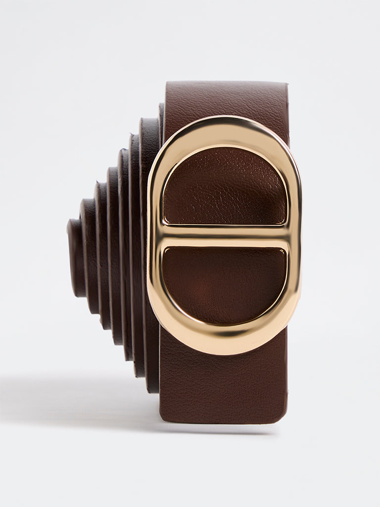 Westside Accessories Brown Double-D Buckle Belt