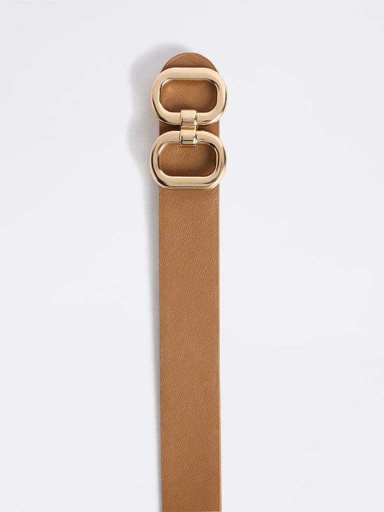 Westside Accessories Light Brown Double-Link Buckle Belt