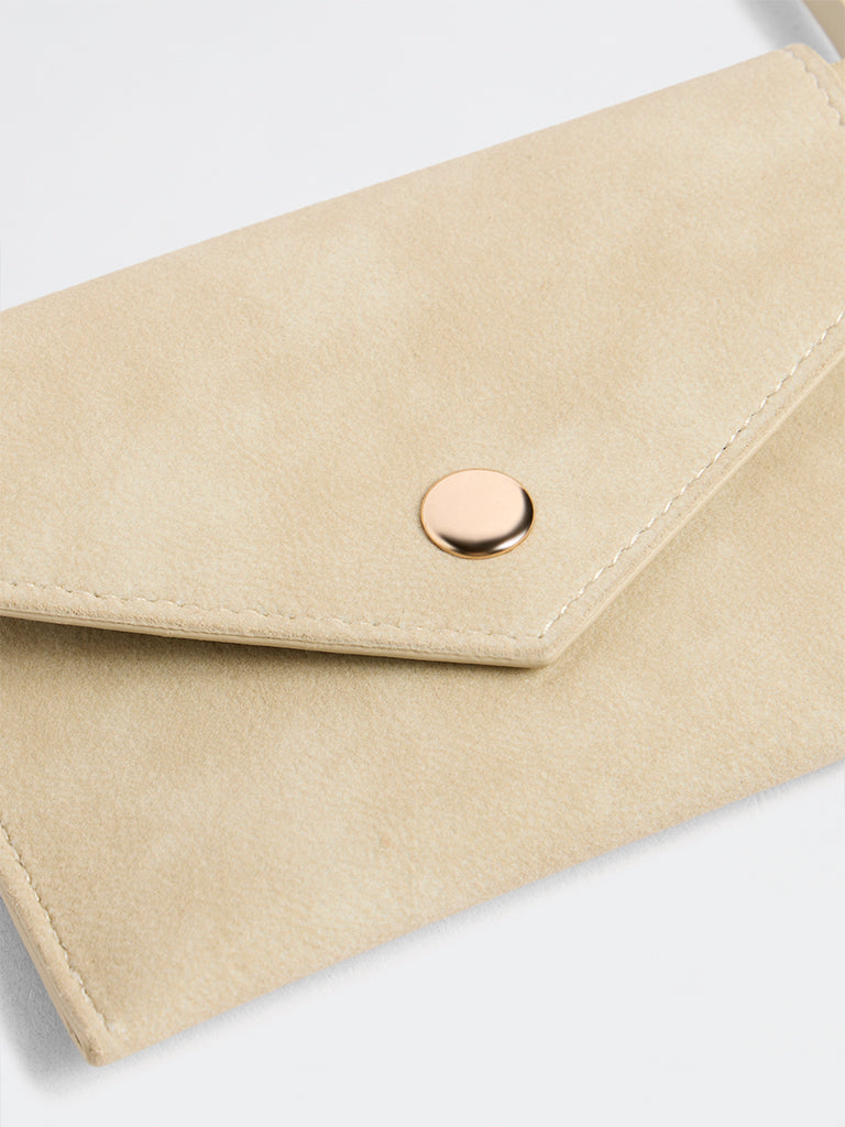 Westside Accessories Light Beige Textured Envelope Sling Bag