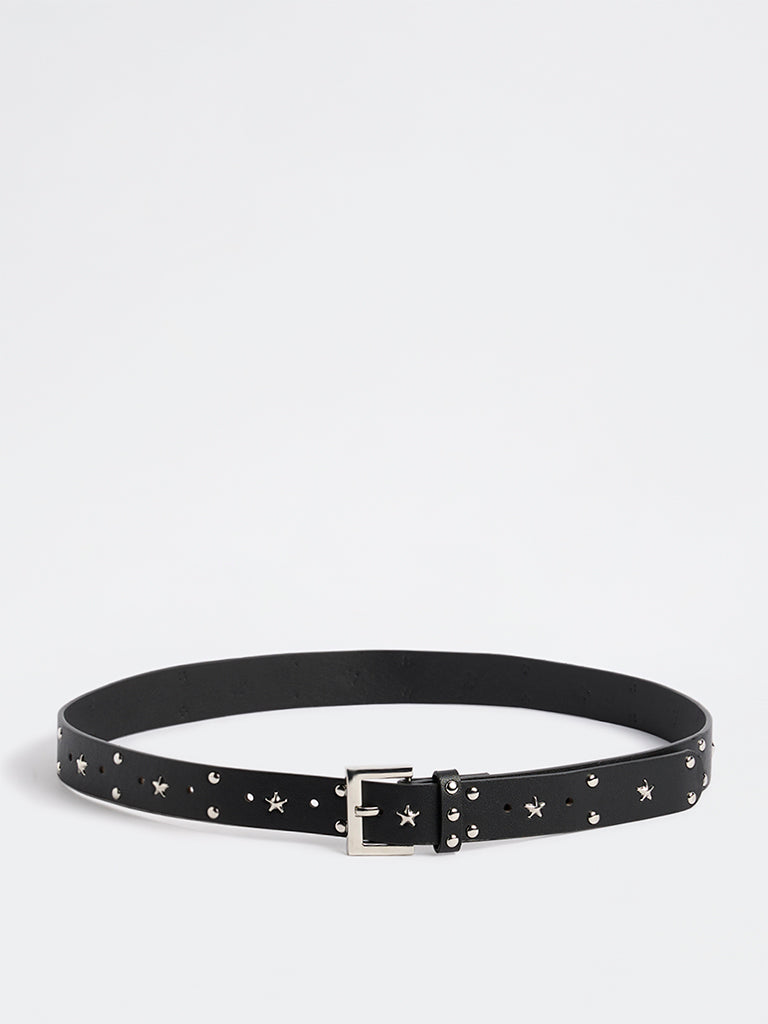 Westside Accessories Black Star-Studded Belt