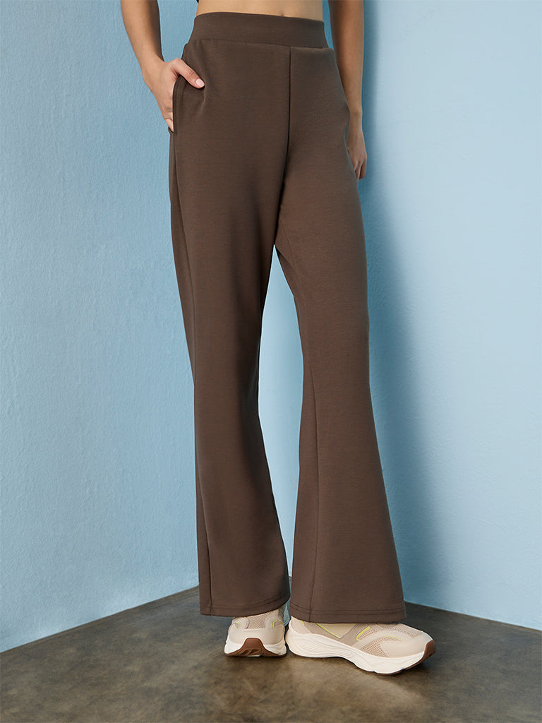 Nuoflexx Dark Olive High-Rise Flared Pants