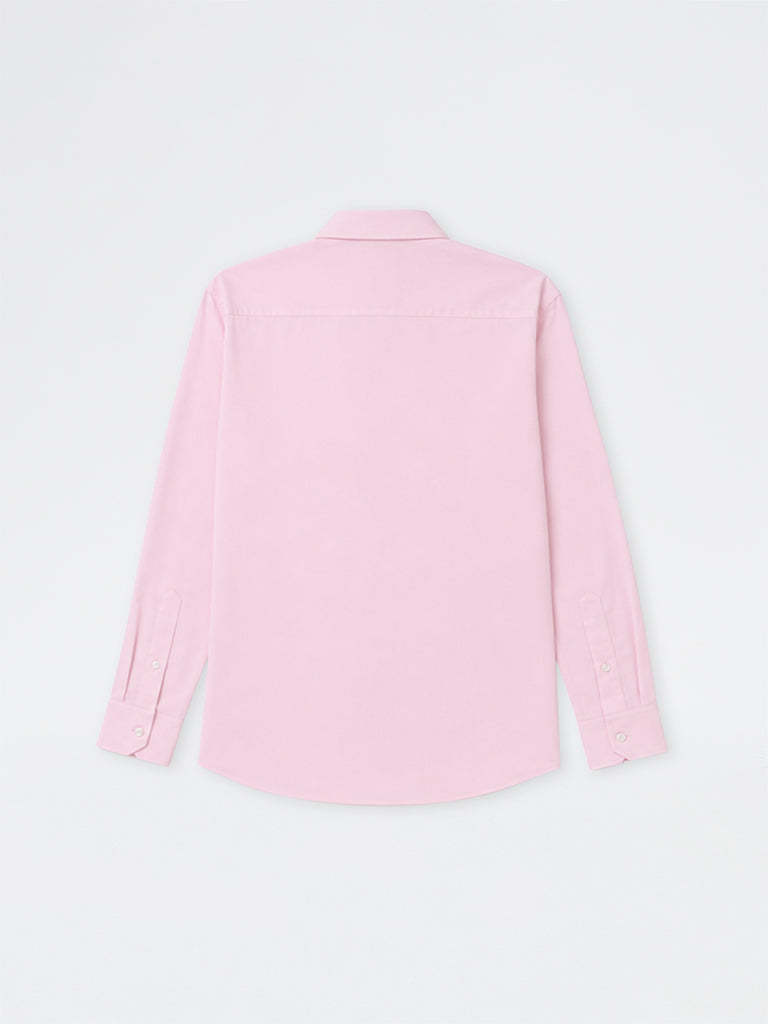 WES Formals Pink Solid Relaxed-Fit Cotton Shirt