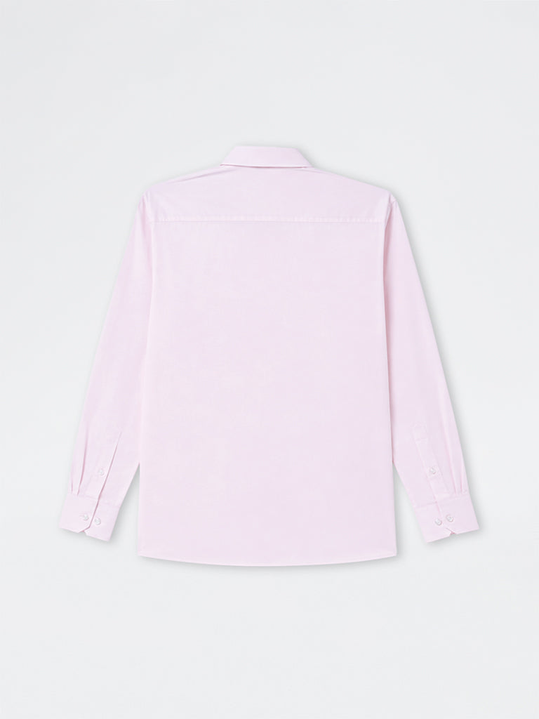 WES Formals Light Pink Relaxed-Fit Cotton Shirt