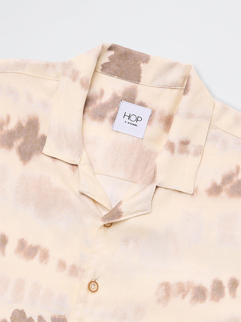 HOP Kids Boys Cream Tie-Dye Shirt