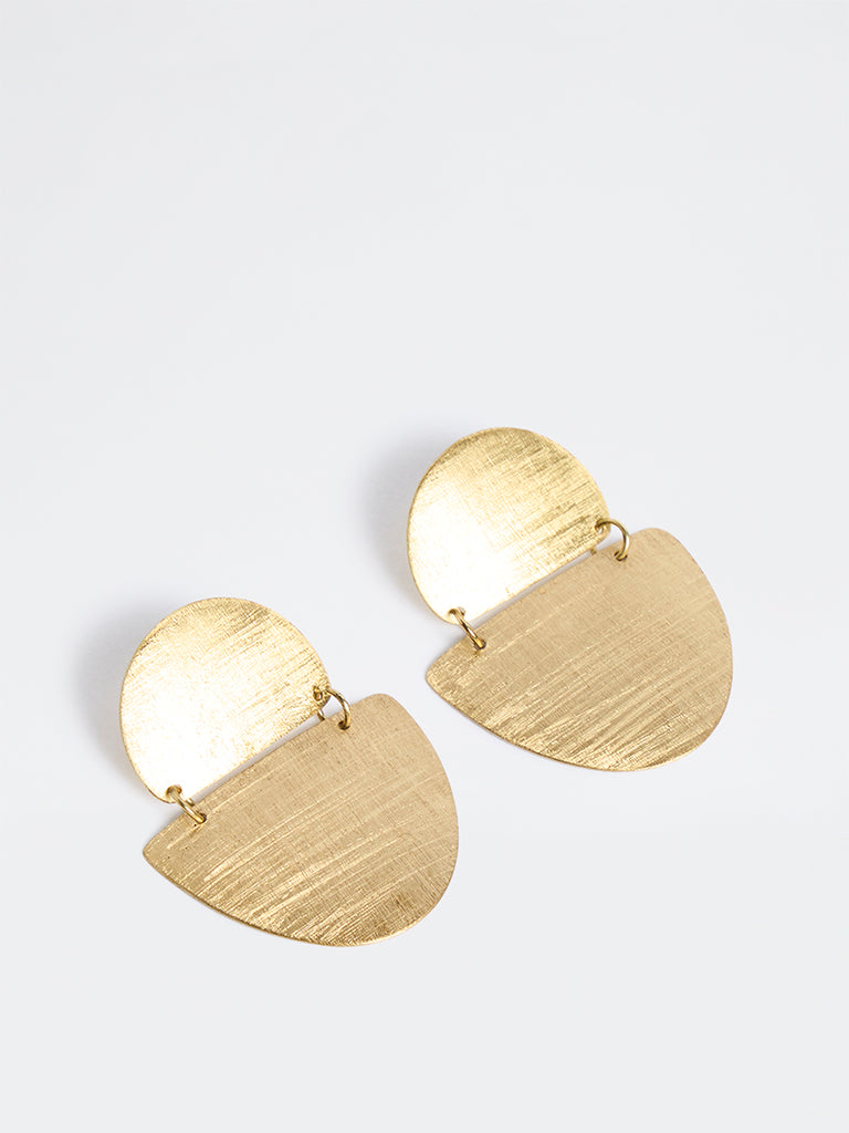 Westside Accessories Gold Semi-Circular Heavy Earrings