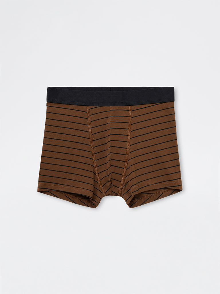 WES Lounge Multicolour Striped Relaxed-Fit Cotton-Blend Trunks - Pack of 3