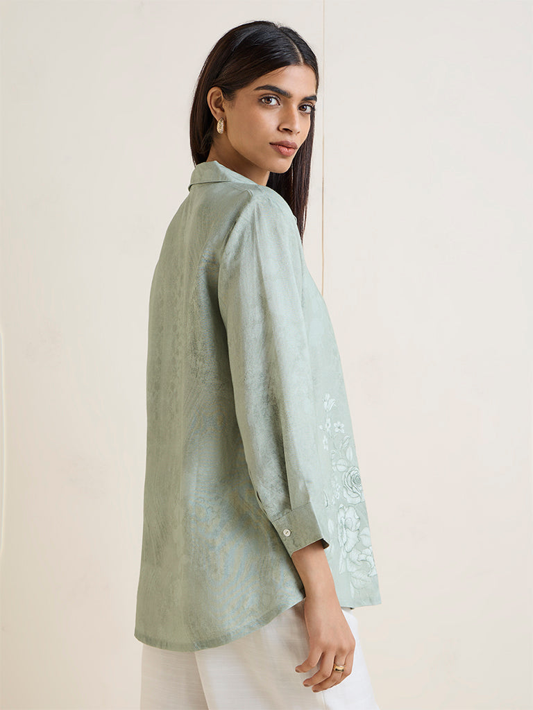 Zuba Sage Floral Printed Tunic