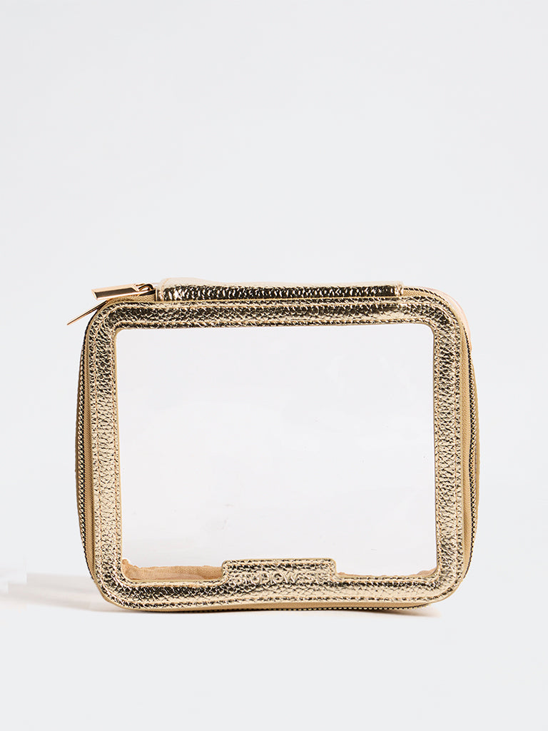 Studiowest Gold Metallic Transparent Travel Pouch
