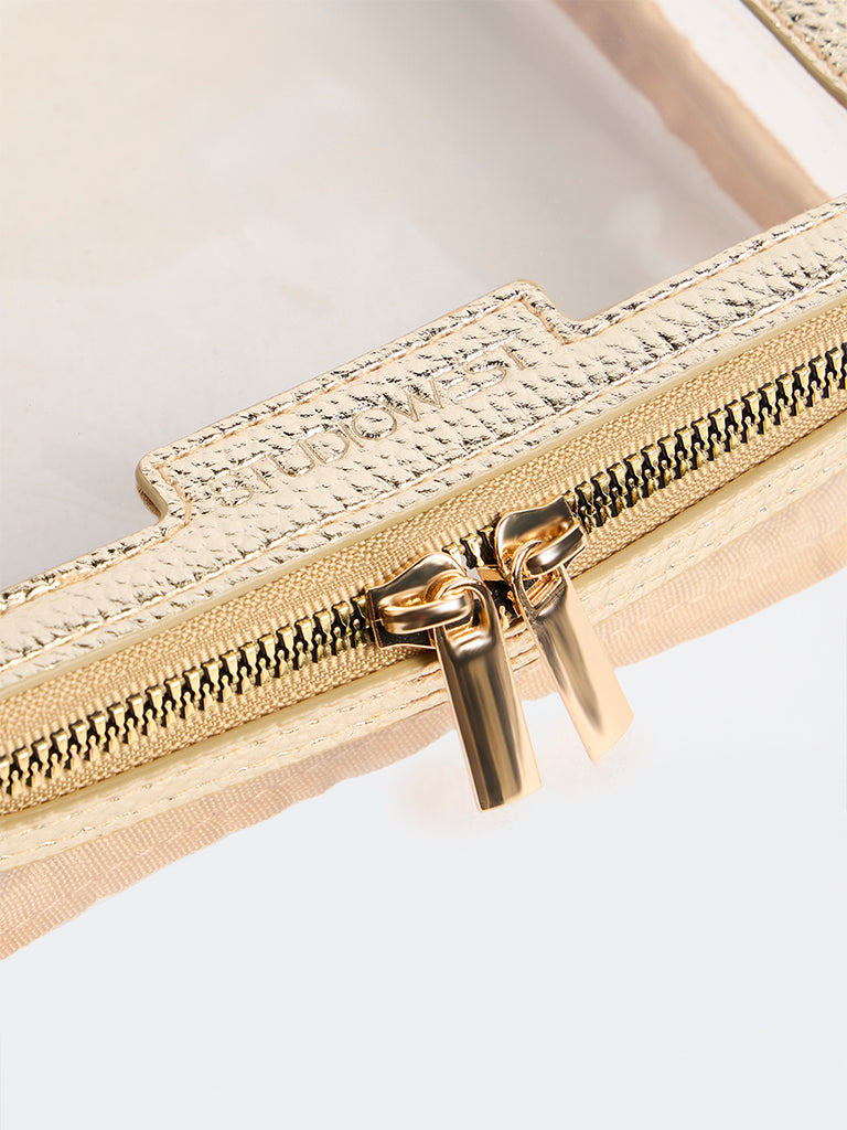 Studiowest Gold Metallic Transparent Travel Pouch