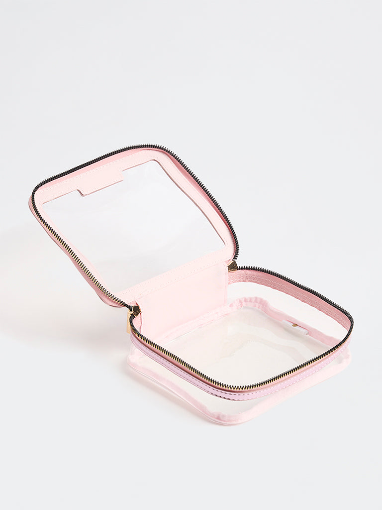 Studiowest Pink Metallic Transparent Travel Pouch