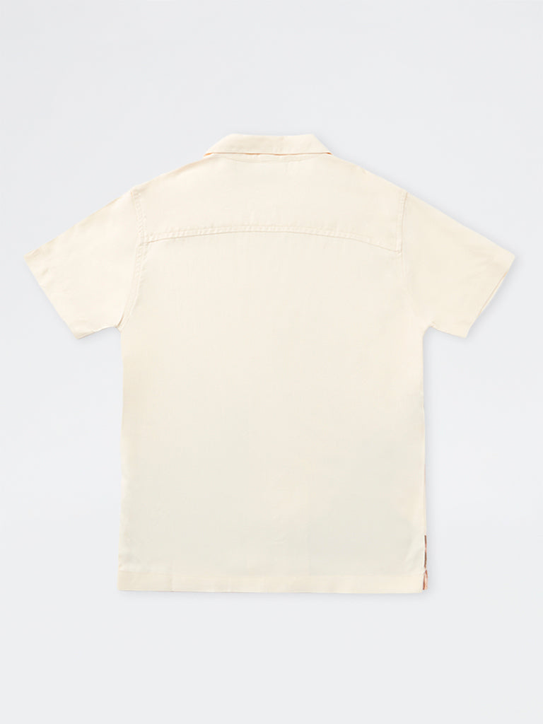 Boys Cream Scenic-Inspired Shirt