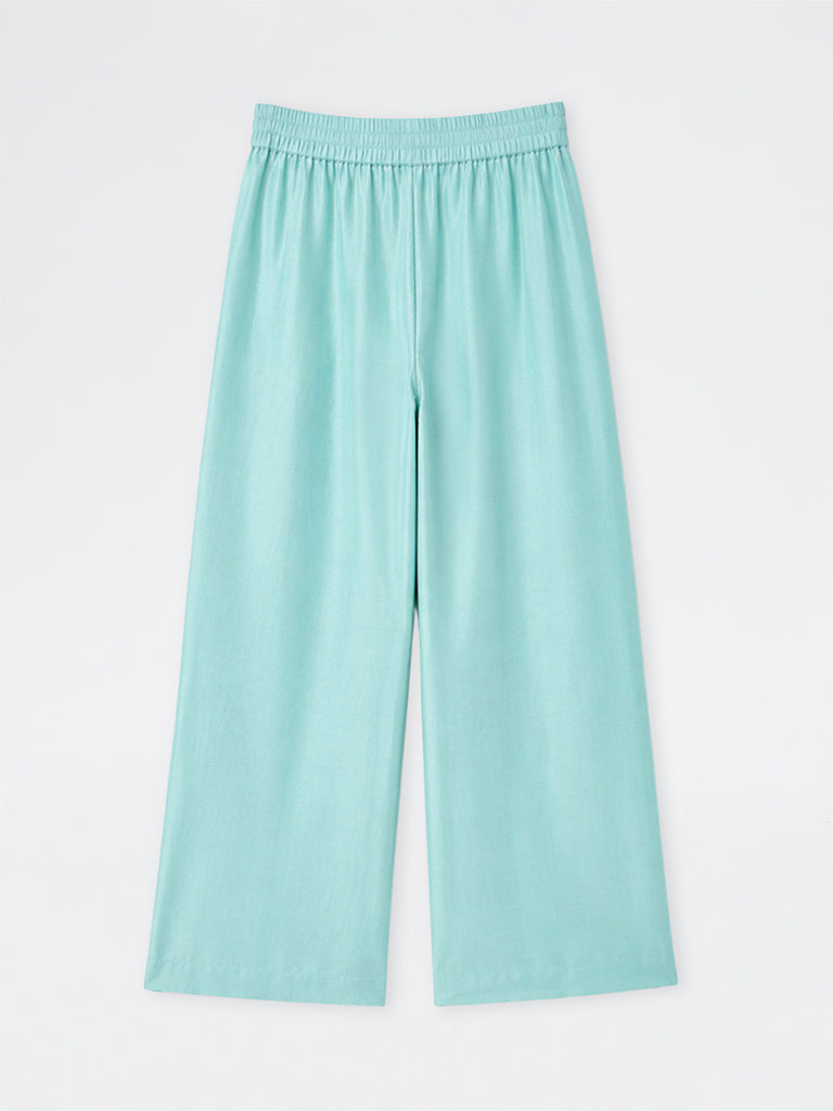 Diza Aqua Solid Palazzos