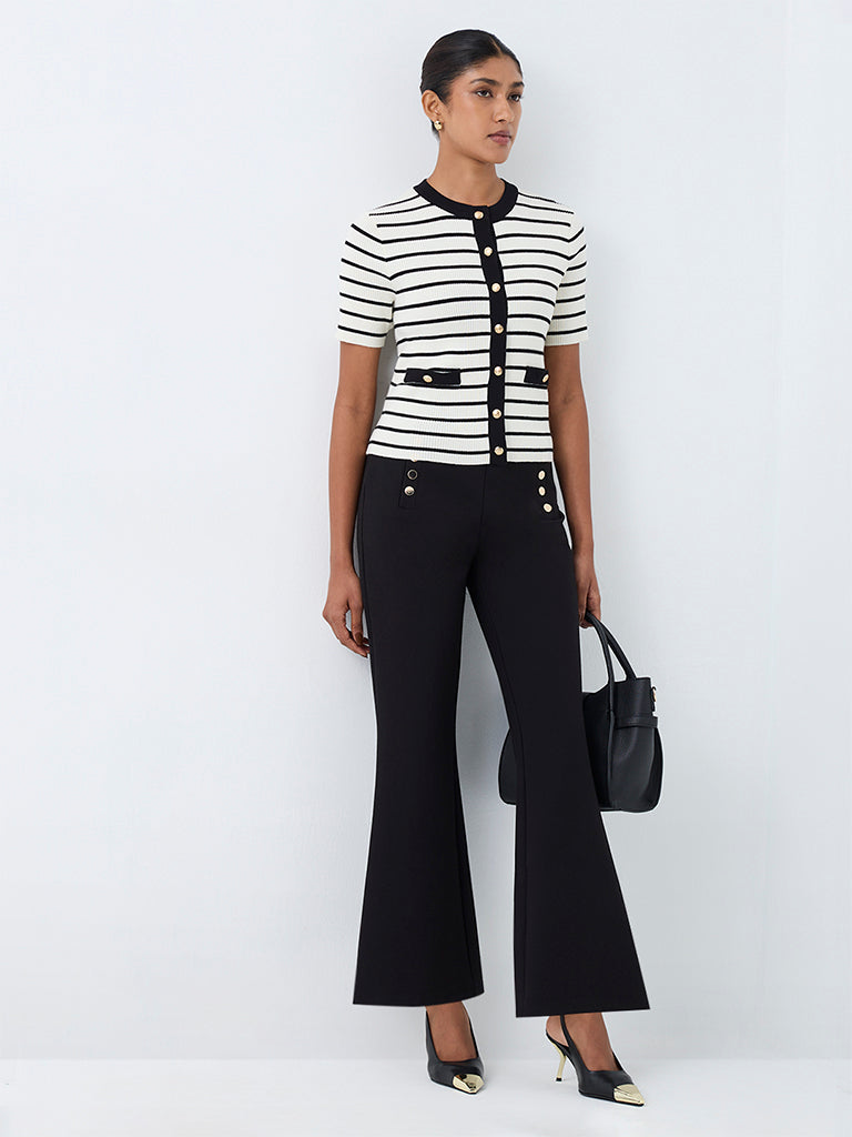Wardrobe Off-White Striped Cardigan