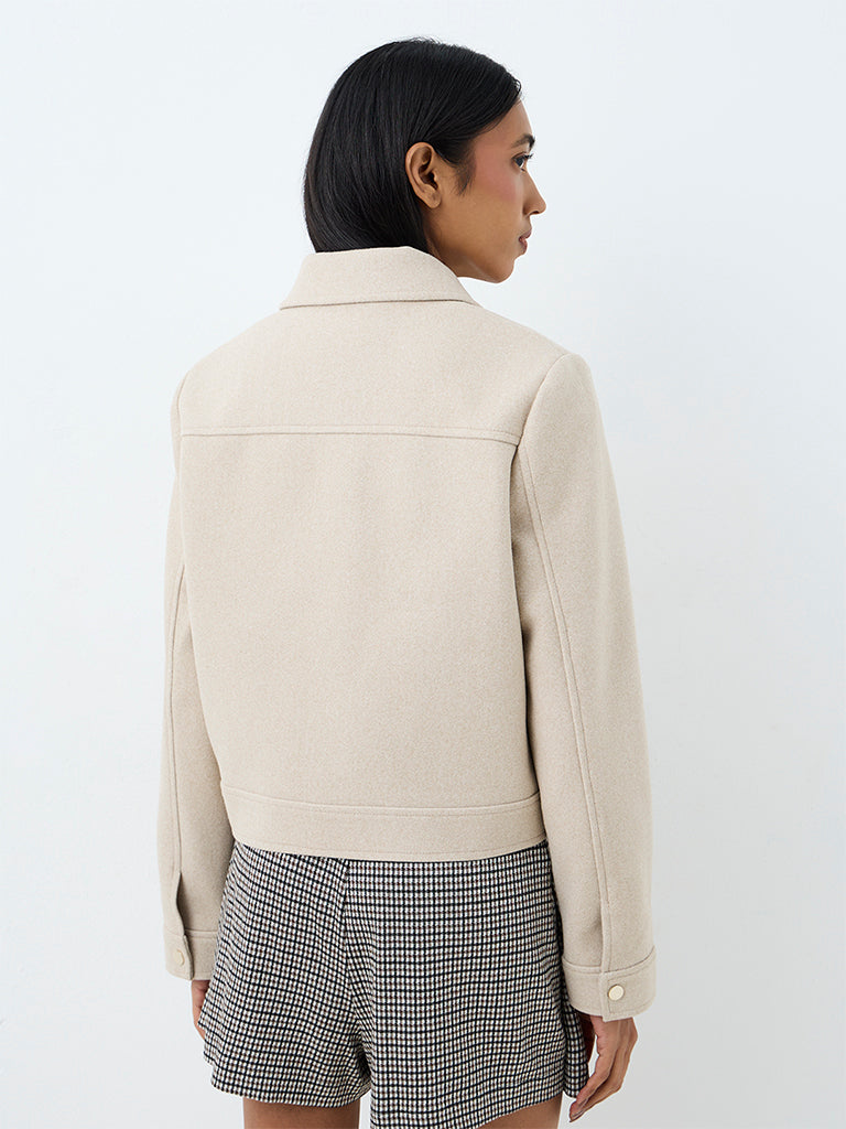 Wardrobe Taupe Solid Jacket
