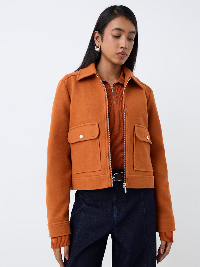 Wardrobe Orange Suede Jacket