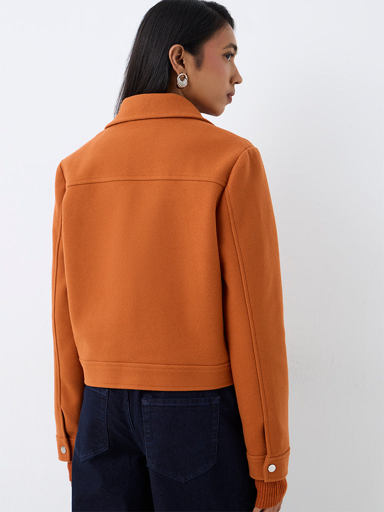 Wardrobe Orange Suede Jacket