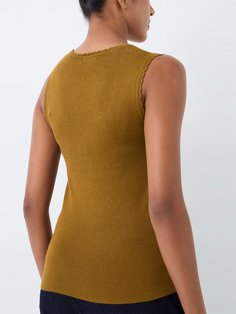 Wardrobe Dark Mustard Knitted Top
