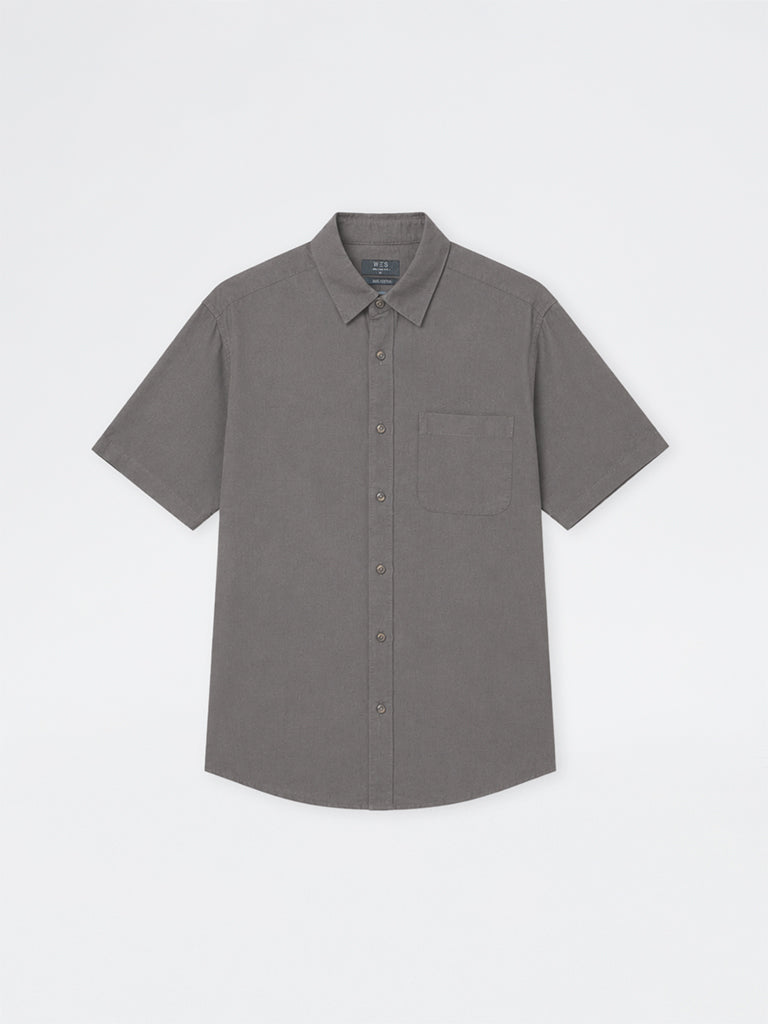 WES Casuals Dark Grey Relaxed-Fit Shirt