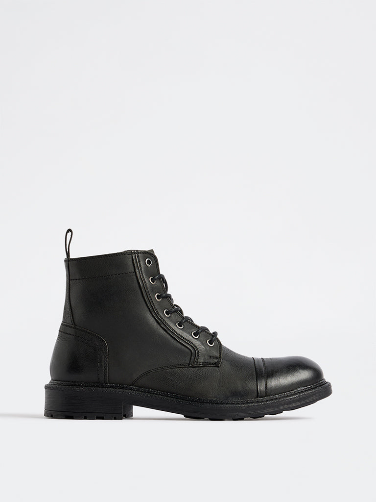 SOLEPLAY Black Faux Leather Maverick Boots