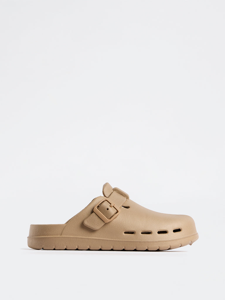 SOLEPLAY Taupe Perforated Clogs