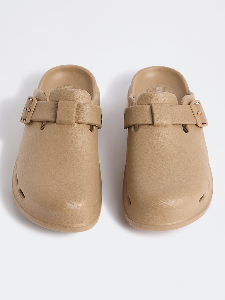 SOLEPLAY Taupe Perforated Clogs