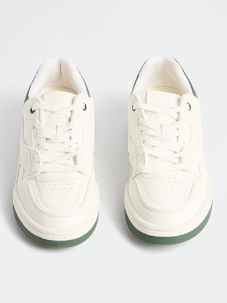 SOLEPLAY White Perforated Lace-Up Sneakers