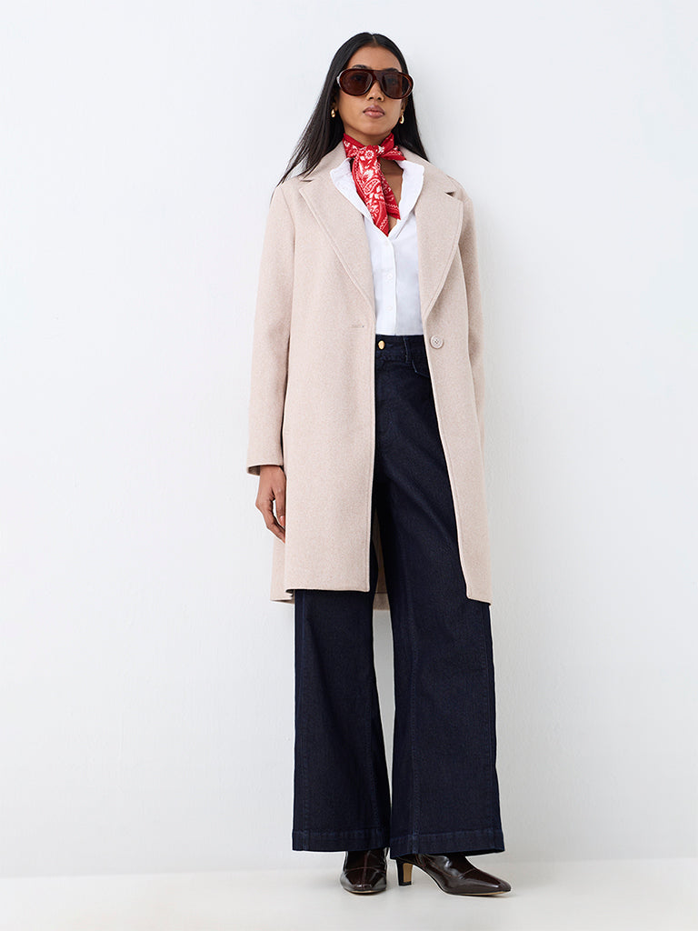 Wardrobe Light Taupe Solid Trench Coat