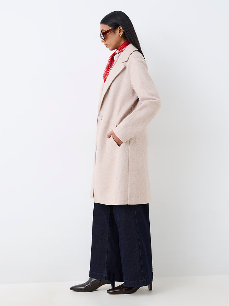 Wardrobe Light Taupe Solid Trench Coat