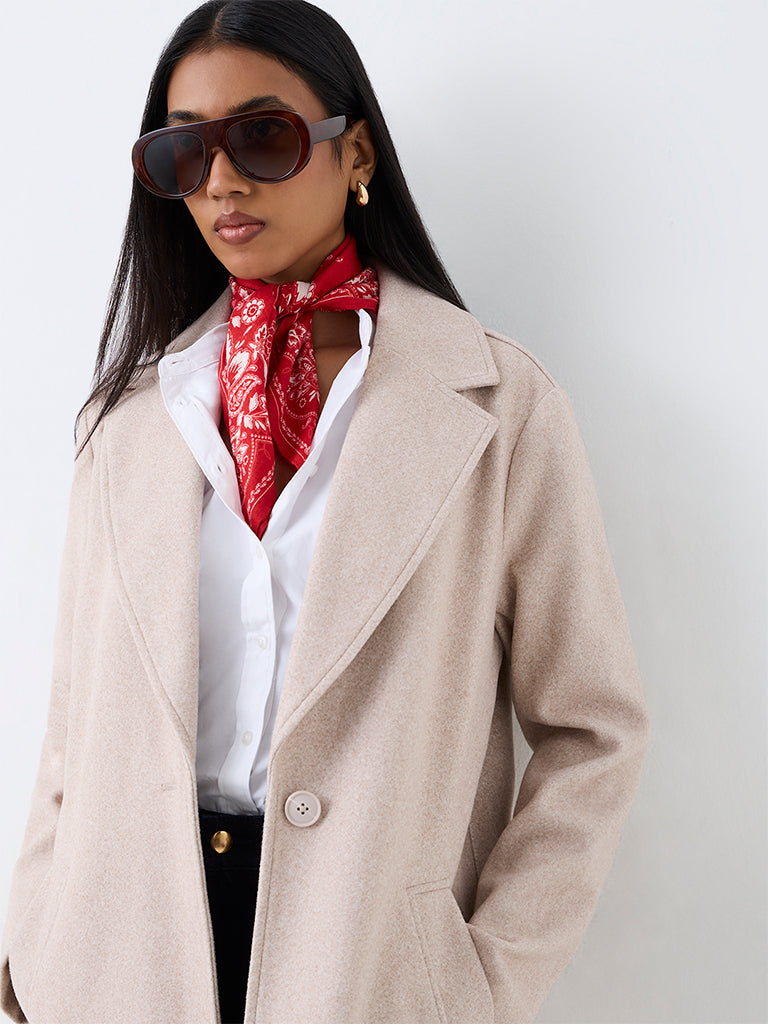 Wardrobe Light Taupe Solid Trench Coat