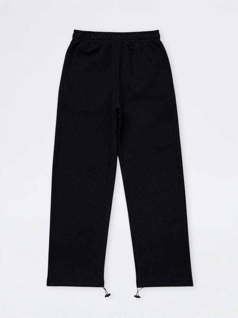 Boys Black Text Printed Mid-Rise Cotton-Blend Track Pants