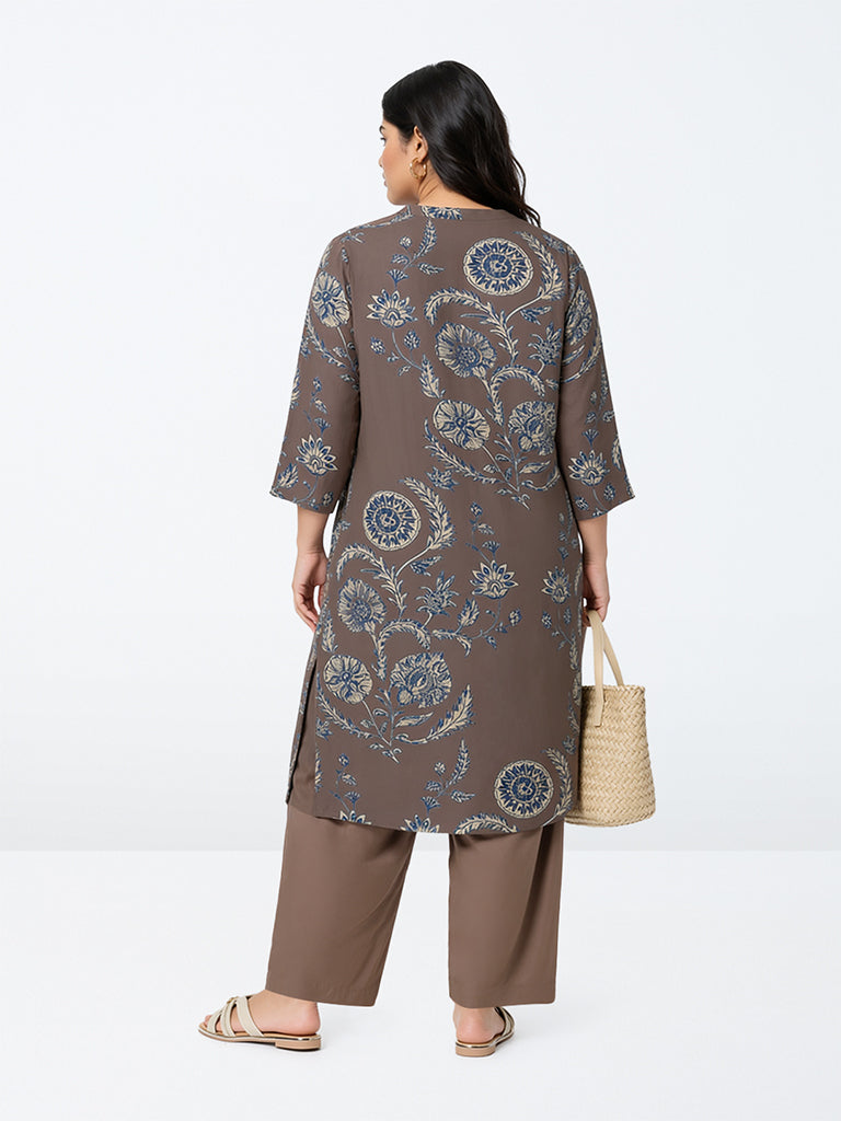 Diza Brown Solid Pants