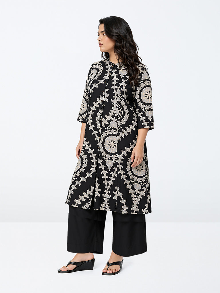 Diza Black Solid Pants