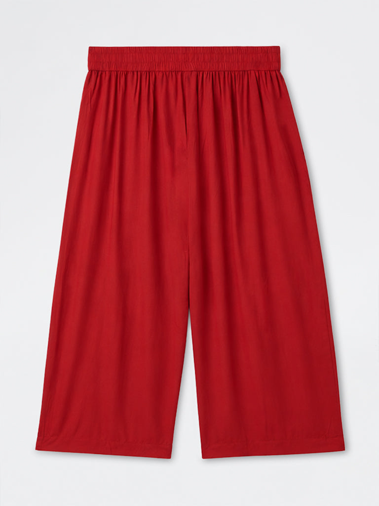 Diza Red Solid Pants