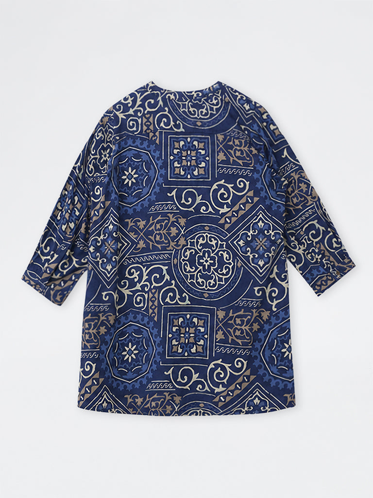 Diza Indigo Printed Tunic