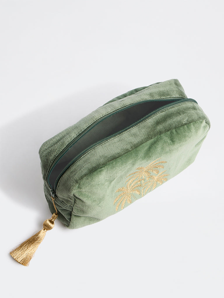 Westside Home Green Glitter Quilted Lunch Bag