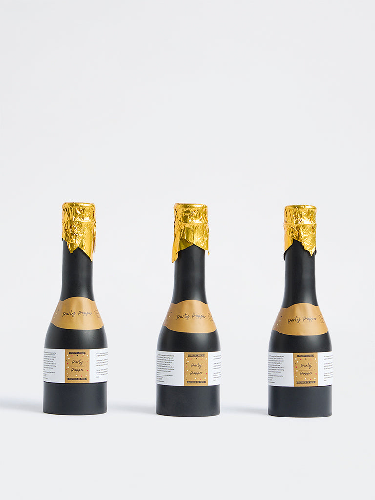 Westside Home Gold Champagne Party Poppers - Set of 3
