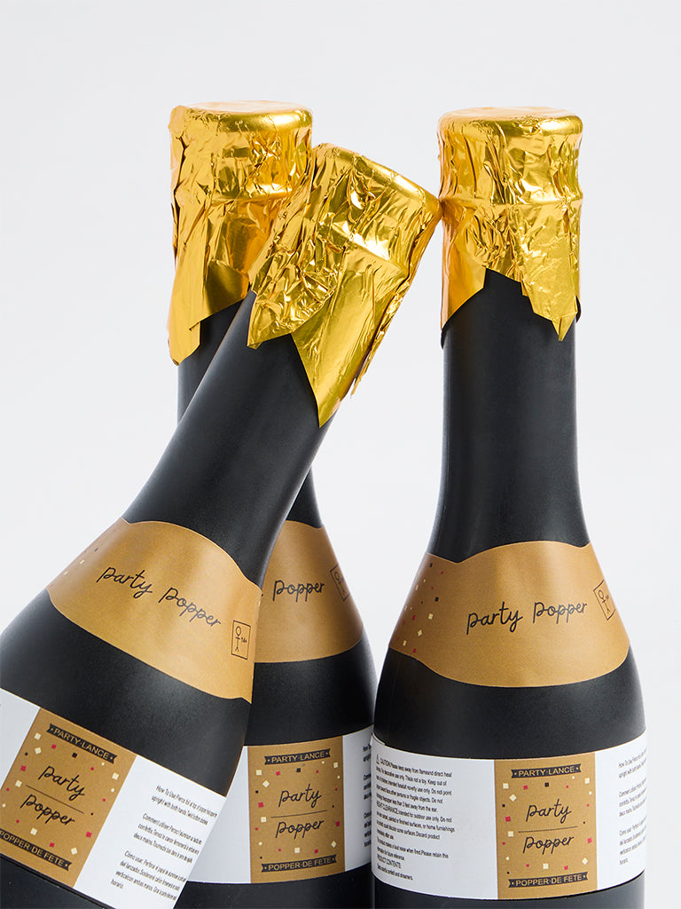 Westside Home Gold Champagne Party Poppers - Set of 3