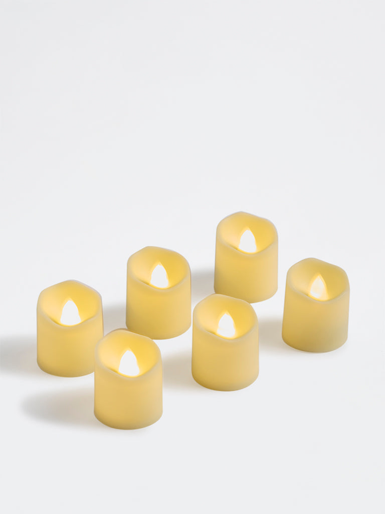 Westside Home Cream Xmas LED Votive Candles - Set of 6
