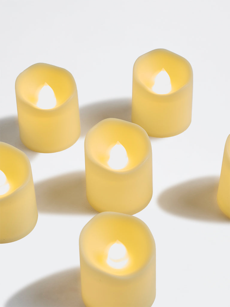 Westside Home Cream Xmas LED Votive Candles - Set of 6