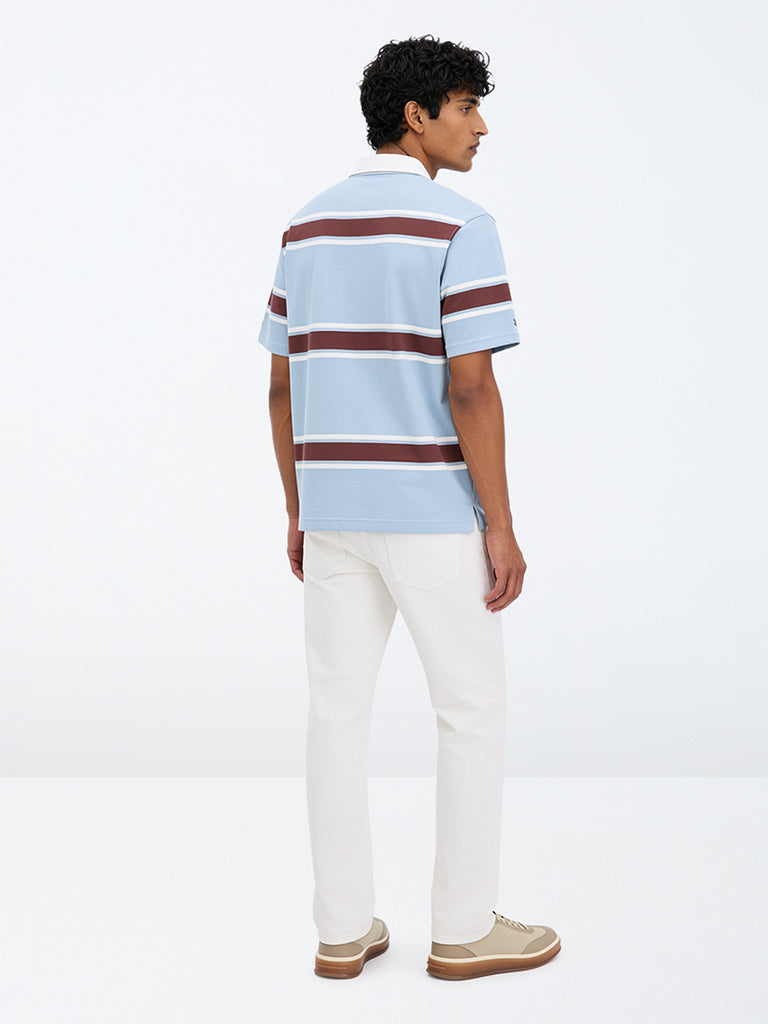 WES Casuals White Relaxed-Fit Mid-Rise Jeans
