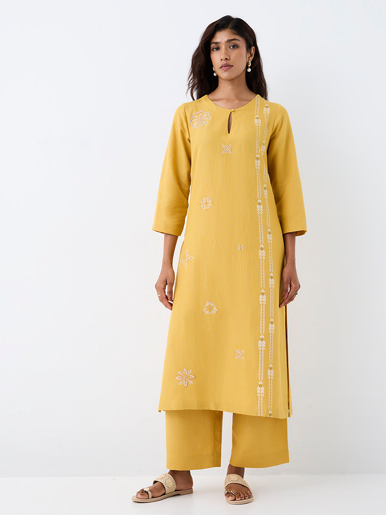 Zuba Mustard Solid Pants