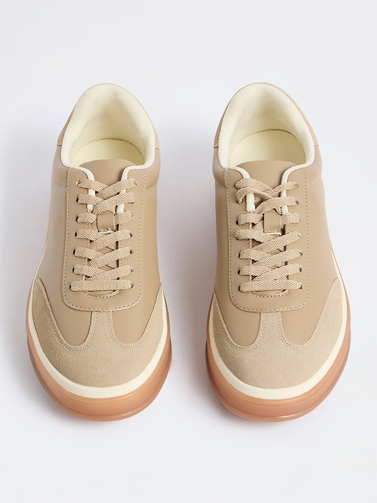 SOLEPLAY Beige Lace-Up Sneakers