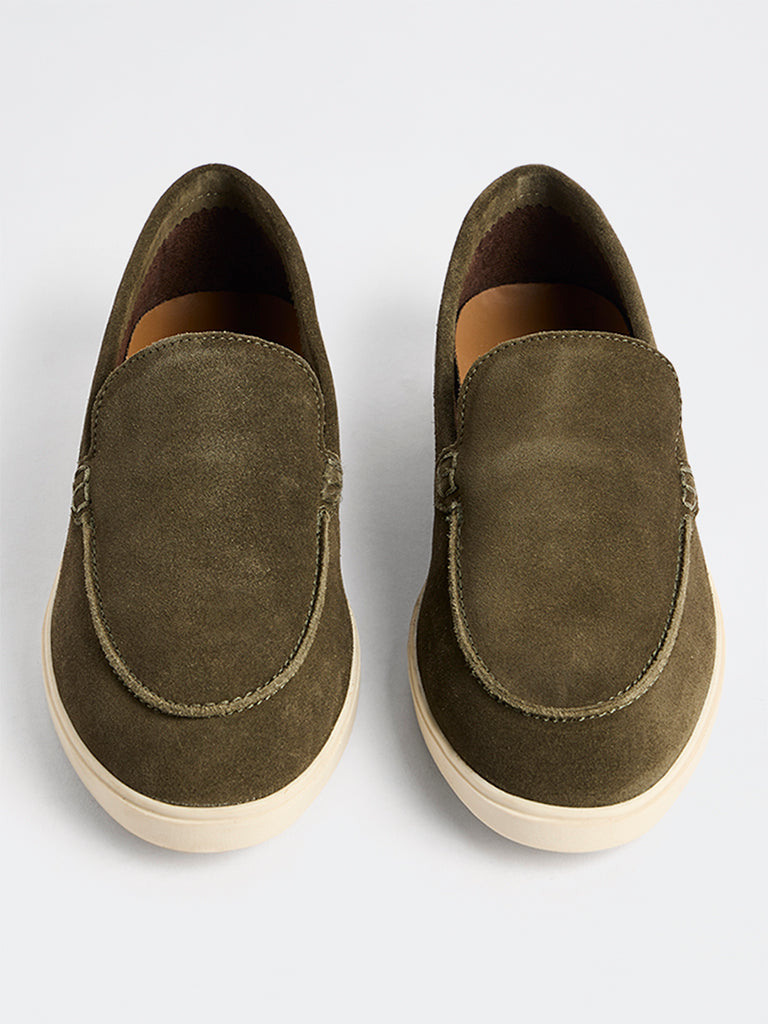 SOLEPLAY Dark Olive Suede Loafers